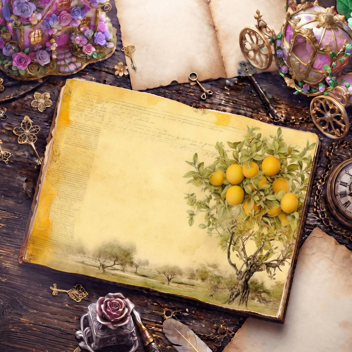 Citrus Fruit Digital Papers
