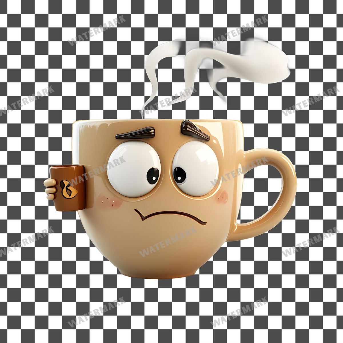 Coffee Cup Character Clipart Pngs