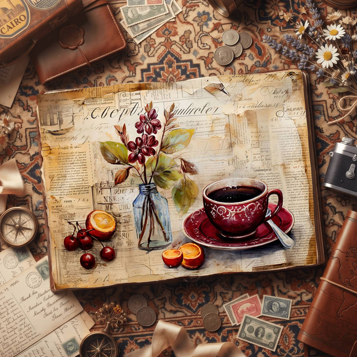Coffee Cups Digital Papers