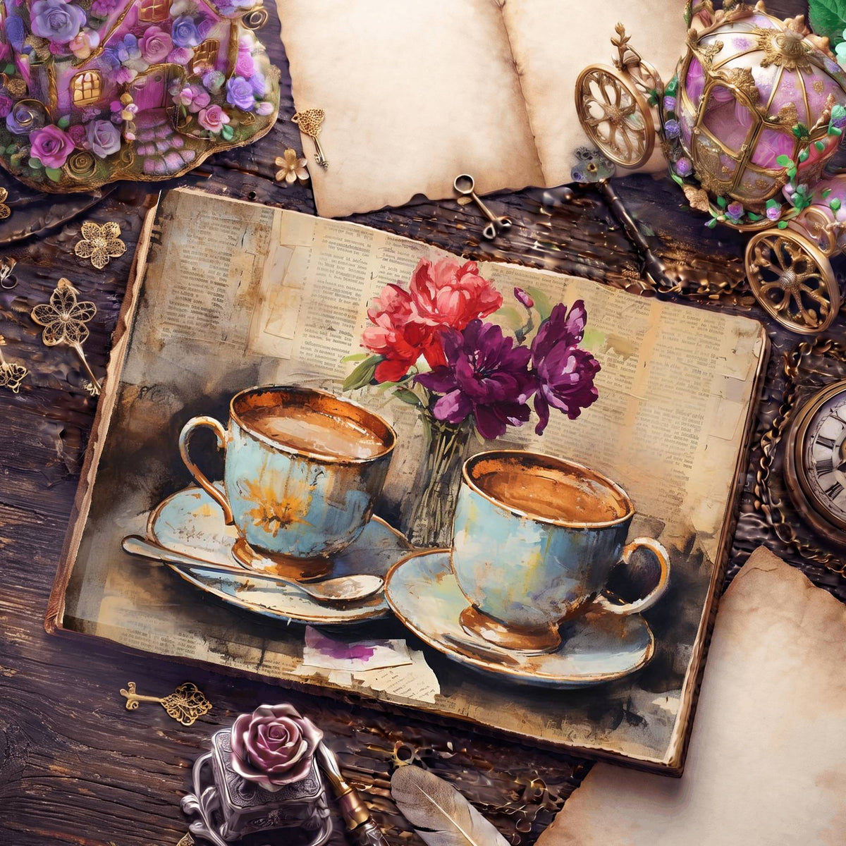 Coffee Cups Digital Papers