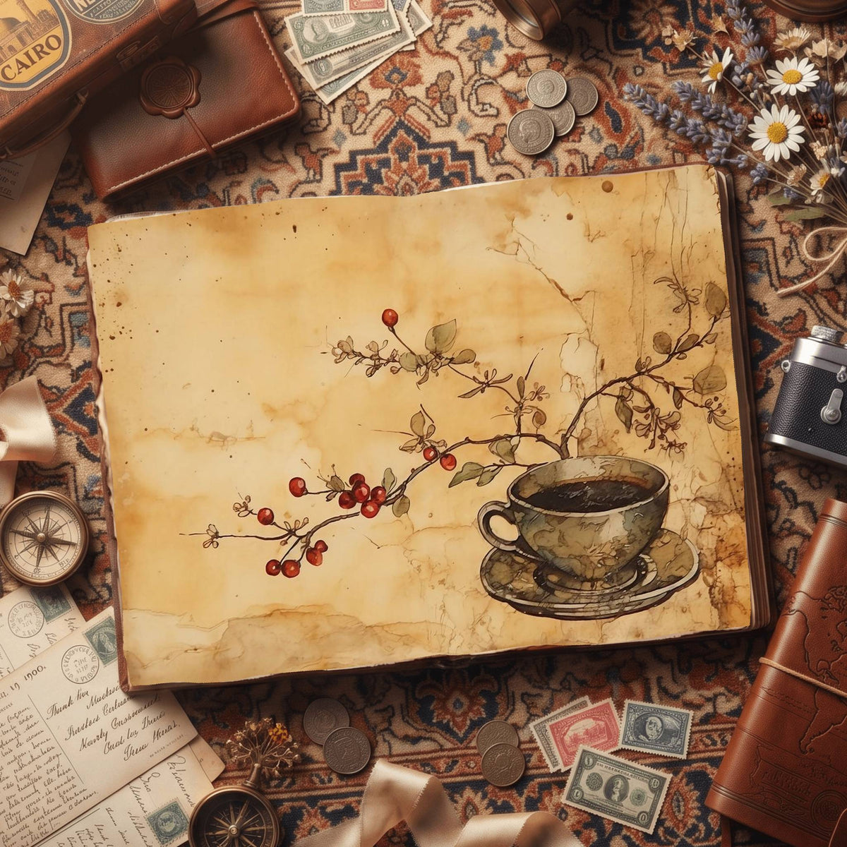 Coffee Cups Digital Papers