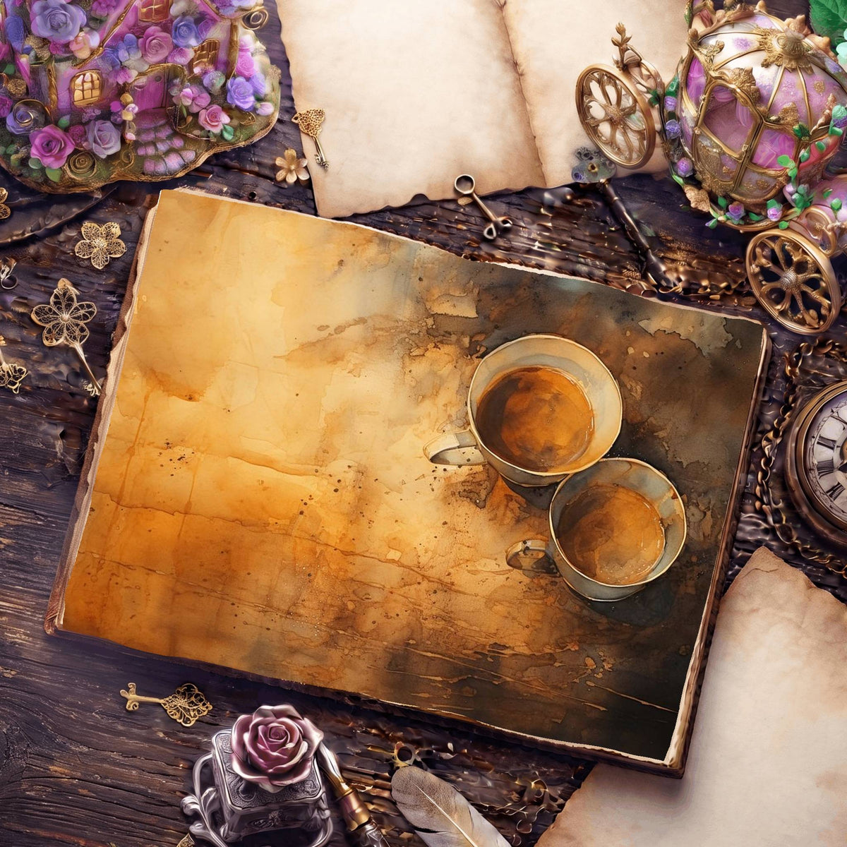 Coffee Cups Digital Papers
