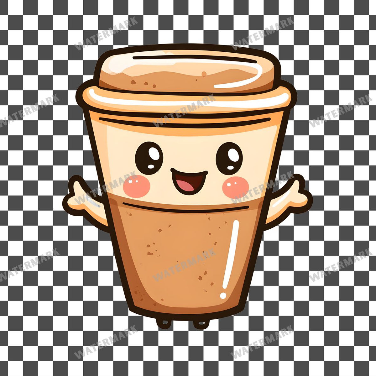 Coffee Kawaii Style Clipart Pngs