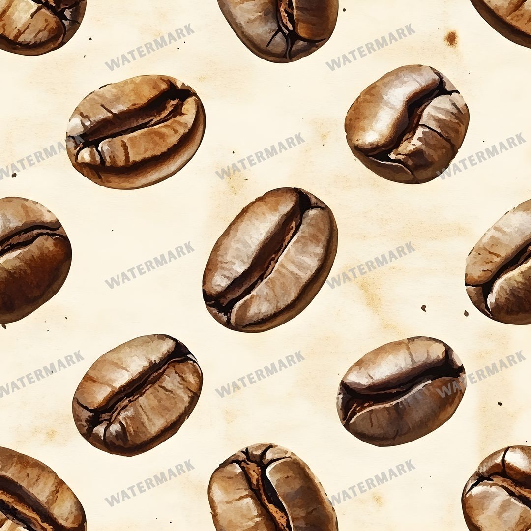 Coffee seamless pattern digital paper, repeating design 4