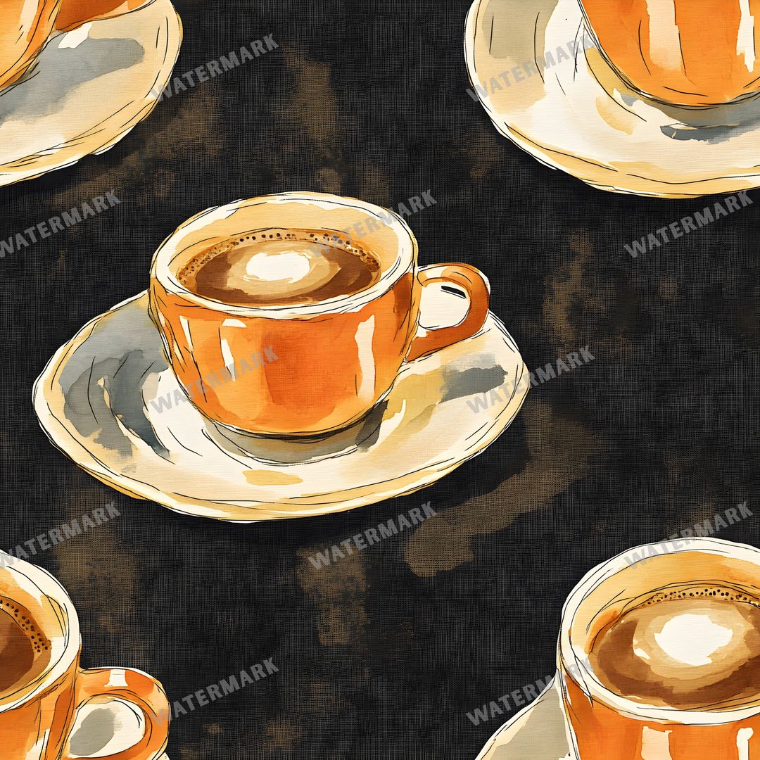 Coffee seamless pattern digital paper, repeating design 4