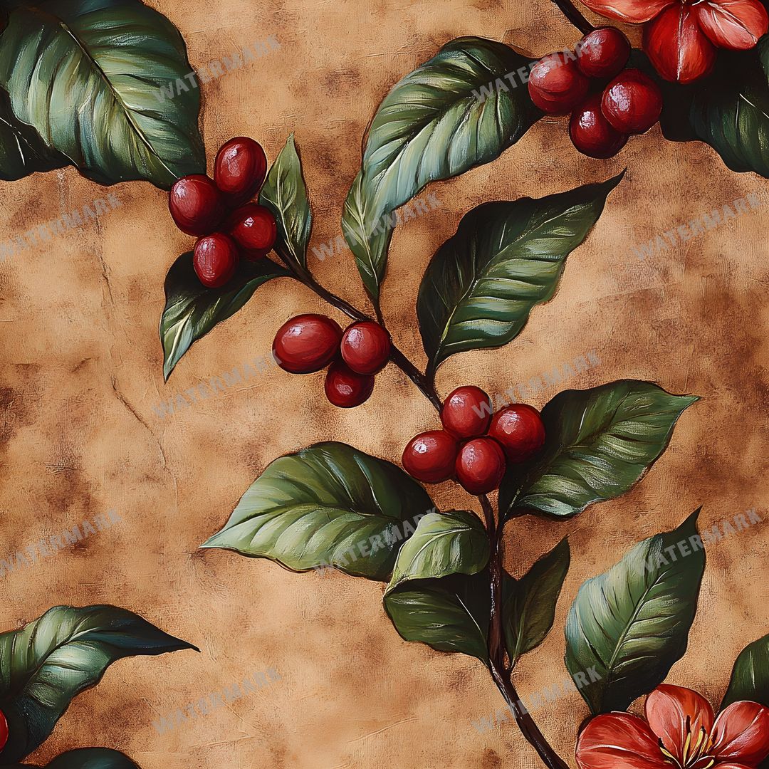 Coffee seamless pattern digital paper, repeating design 4