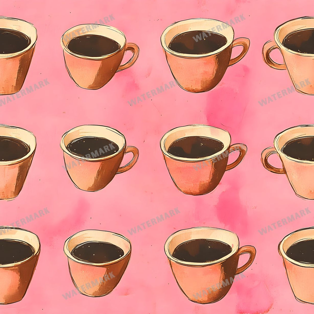 Coffee seamless pattern digital paper, repeating design 4