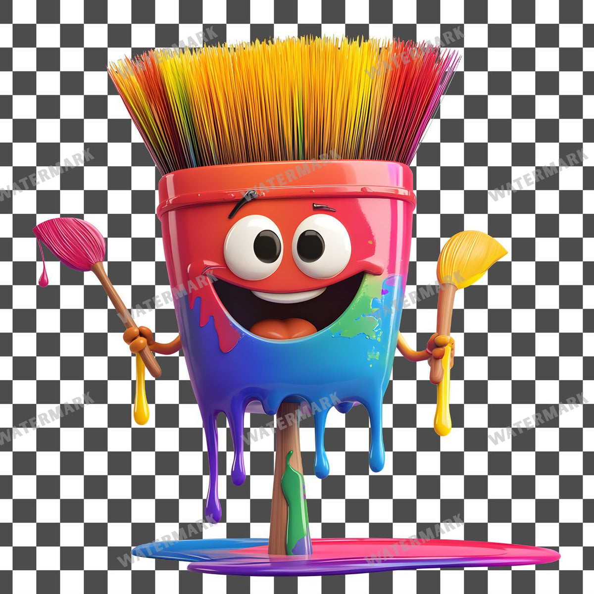Colorful Paintbrush Clipart Pngs