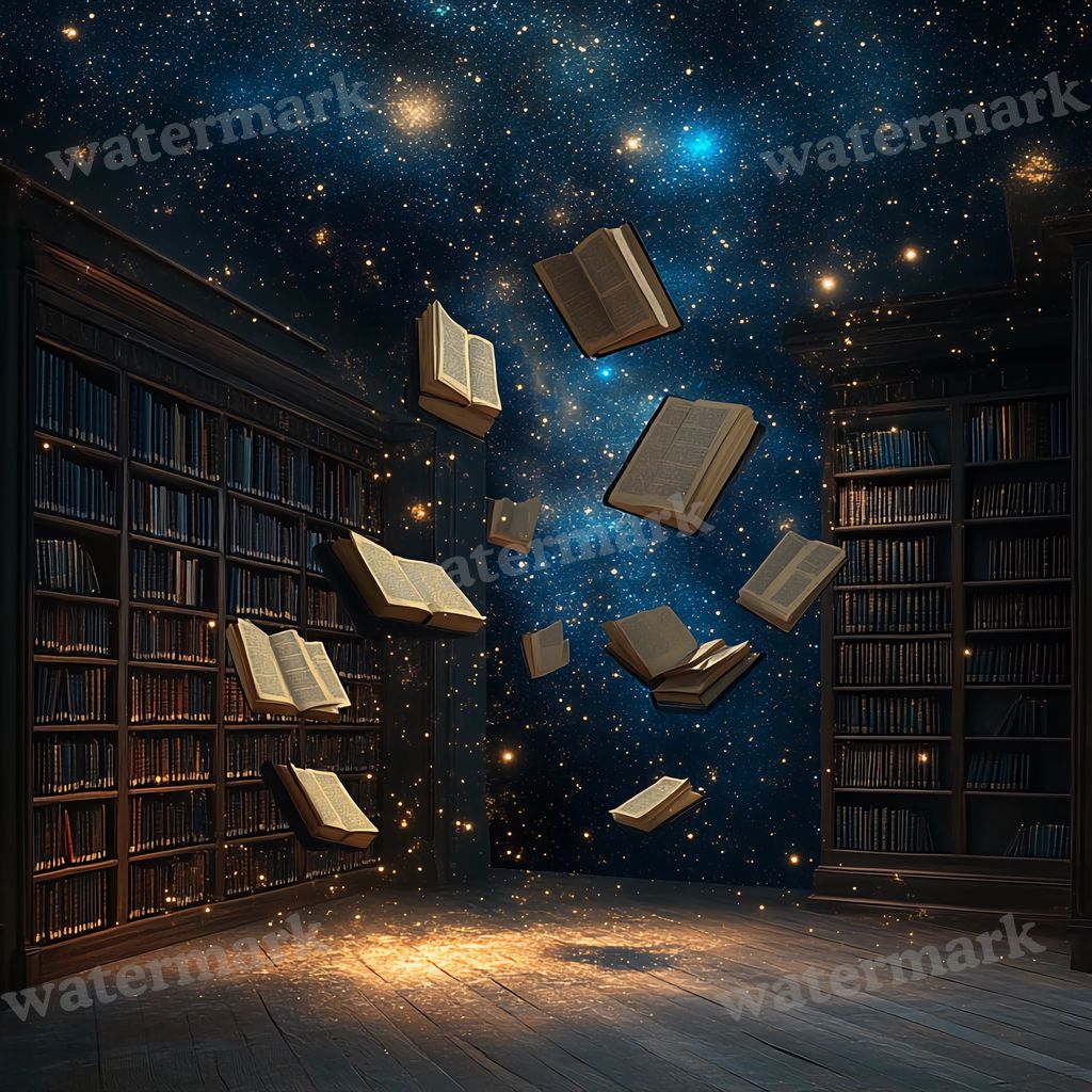Cosmic Library Backdrop Images