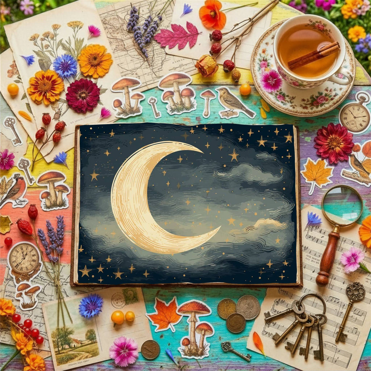 Crescent Moon Digital Papers