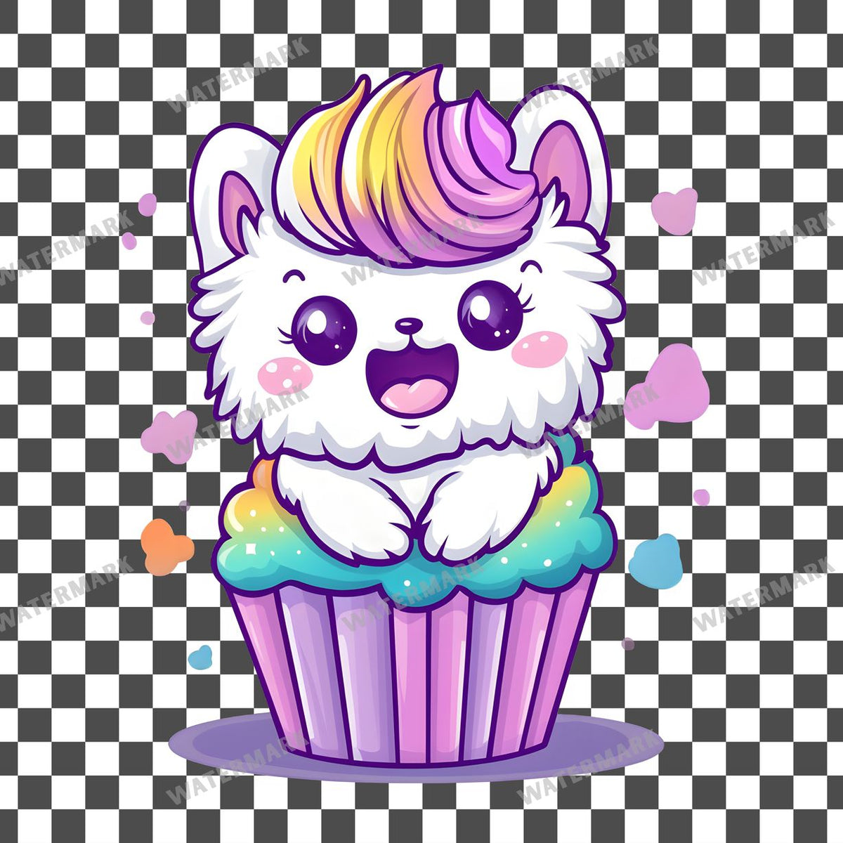 Cupcake Kawaii Style Clipart Pngs