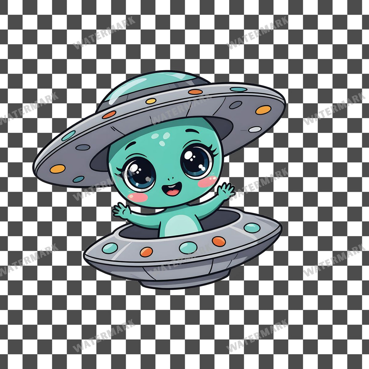 Cute Chibi Alien Clipart Pngs