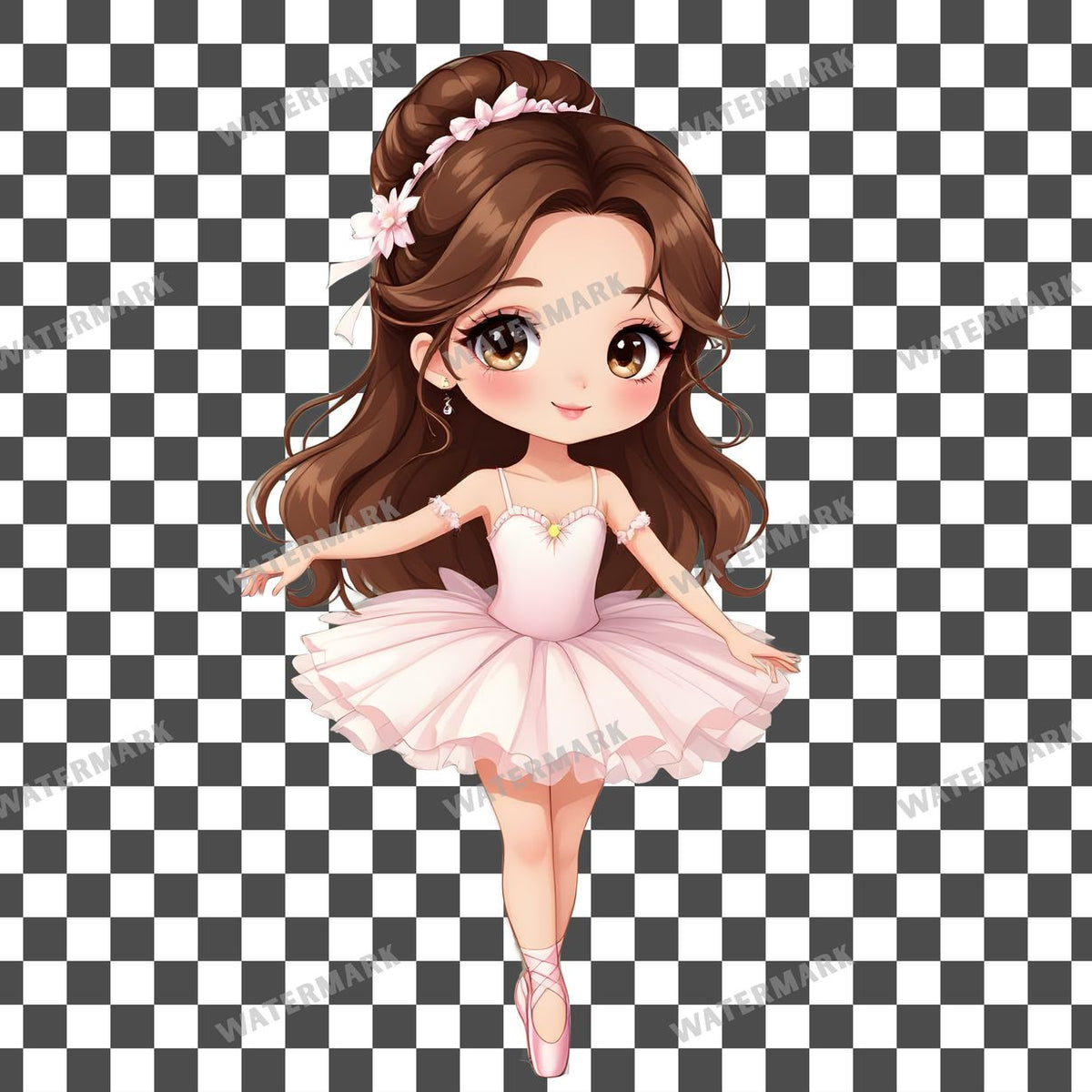 Cute Chibi Ballerina Clipart Pngs