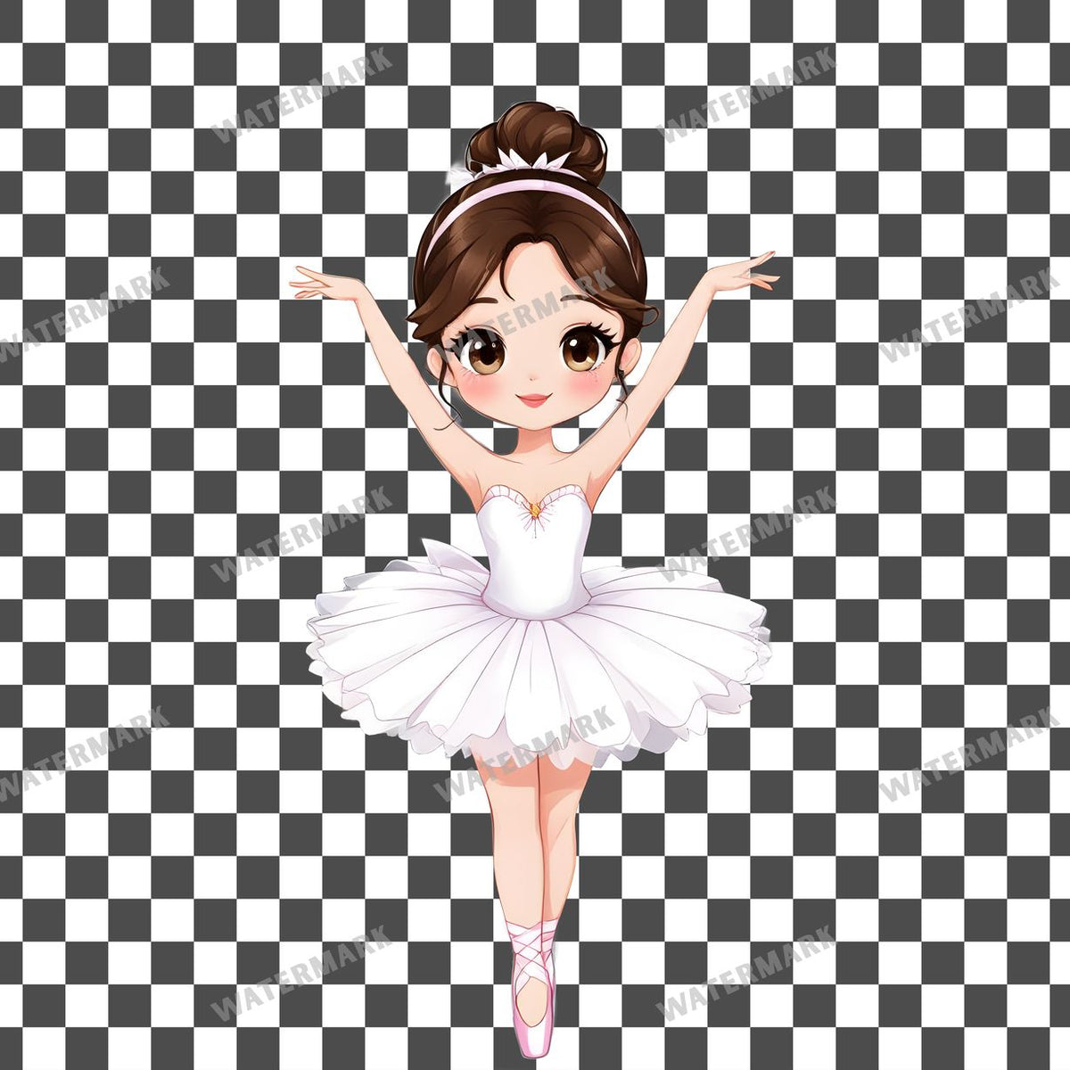 Cute Chibi Ballerina Clipart Pngs