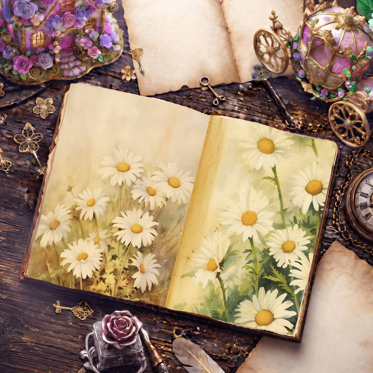 Daisies Digital Papers