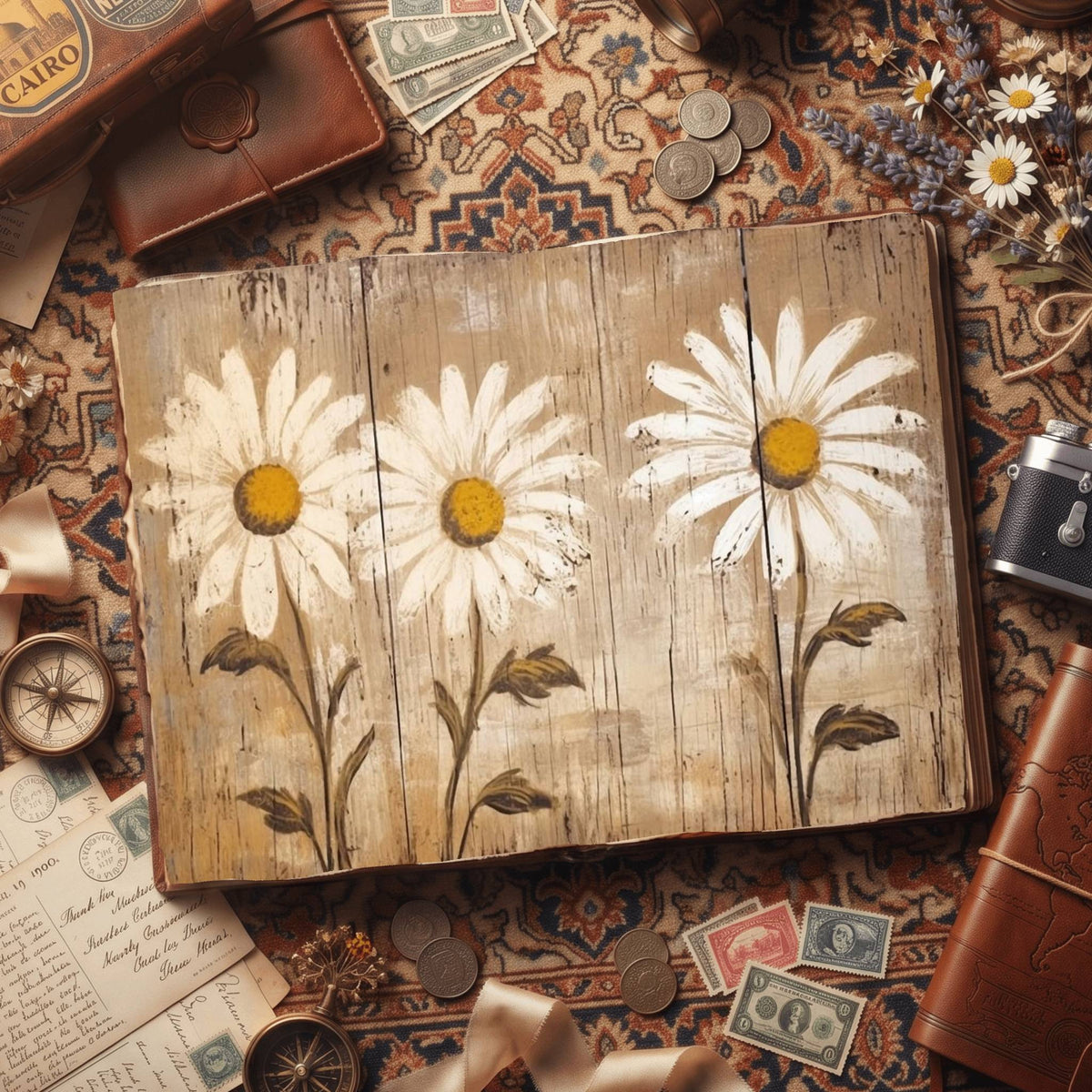 Daisy Flowers Digital Papers