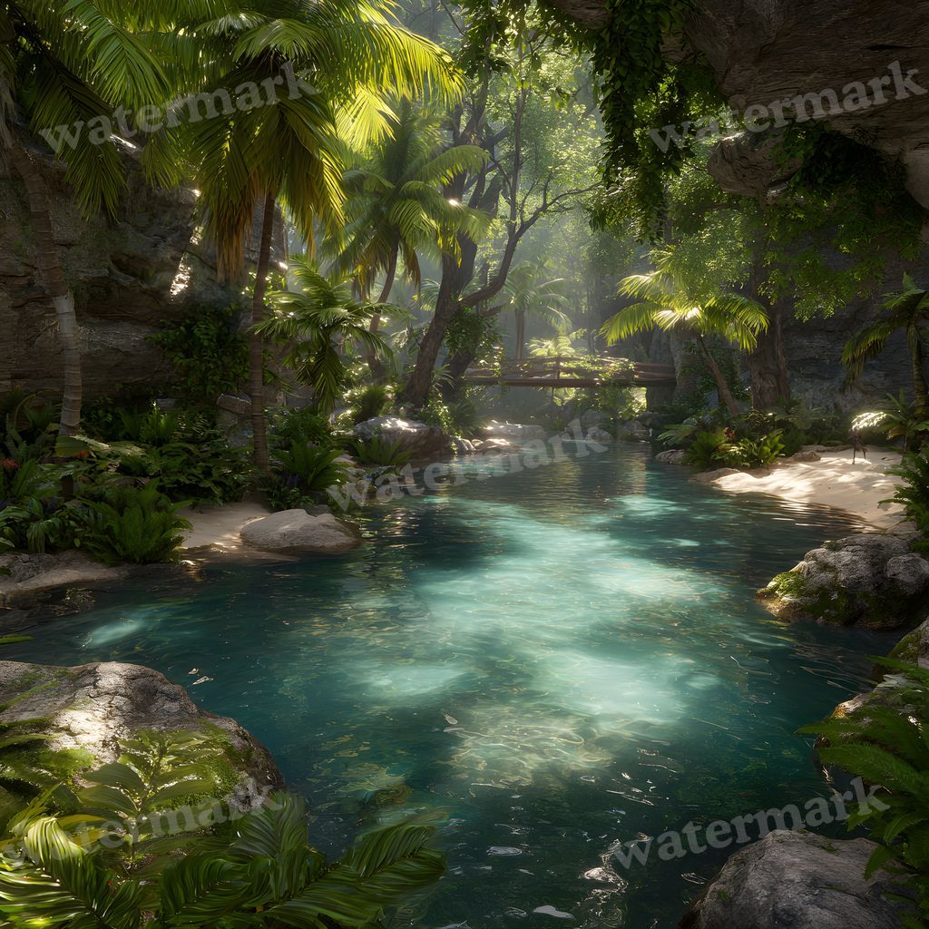 Detailed Tropical Landscape Backdrop Images