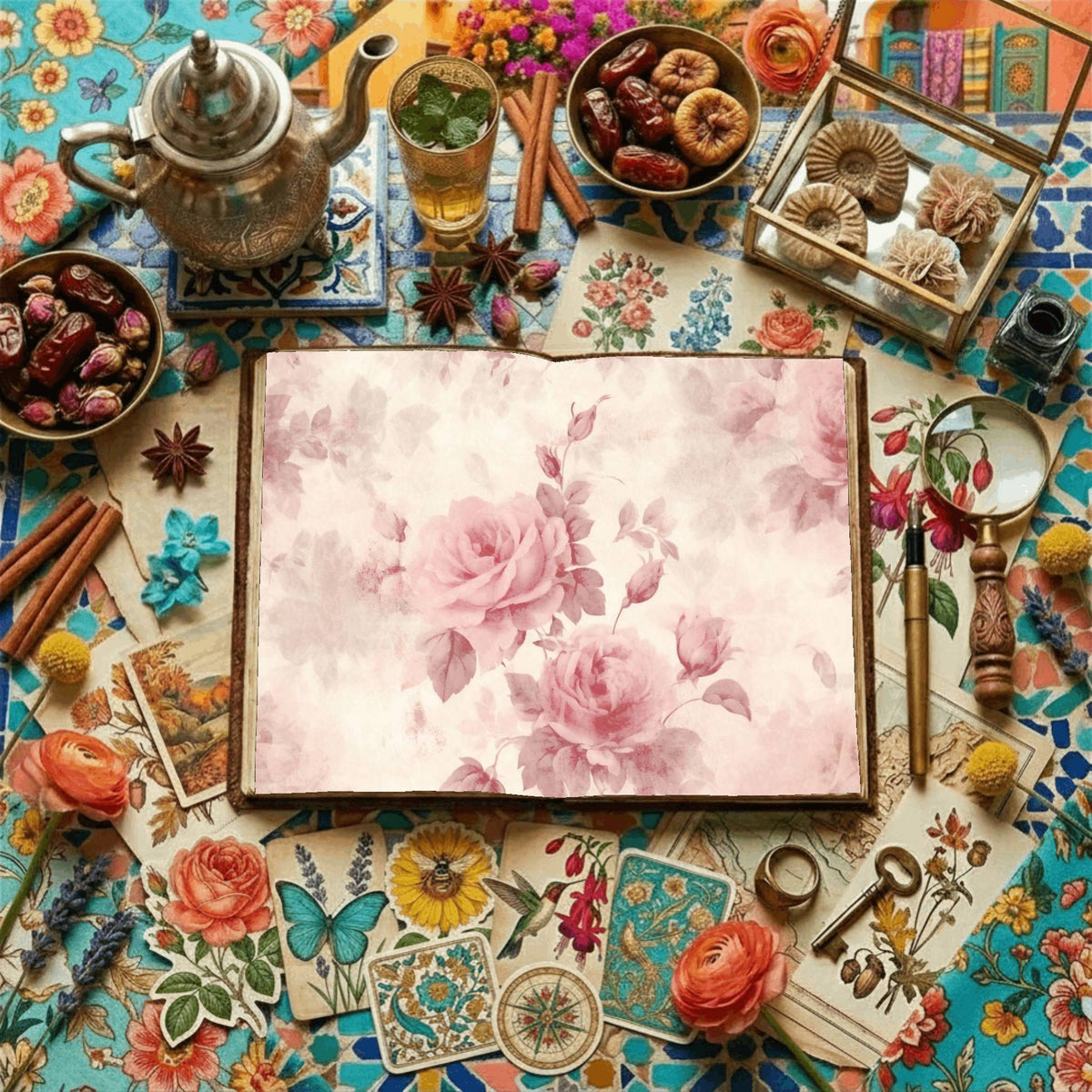 Faded Pink Rose Digital Papers
