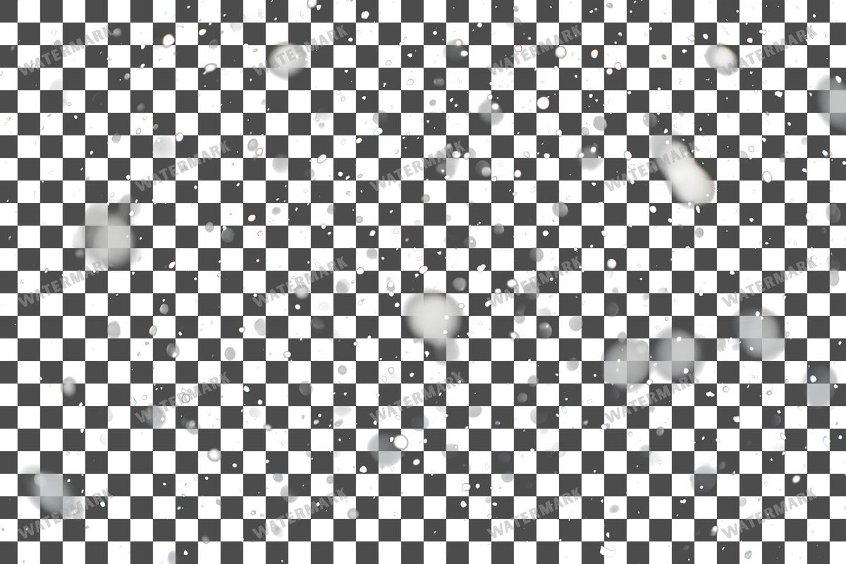 Falling Snow PNG overlay on a transparent checkered background, preview 4