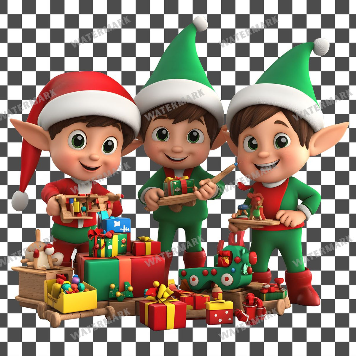 Festive Toy Builders Clipart Pngs