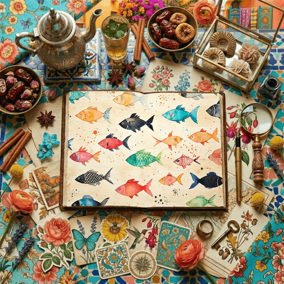 Fish Patterns Digital Papers