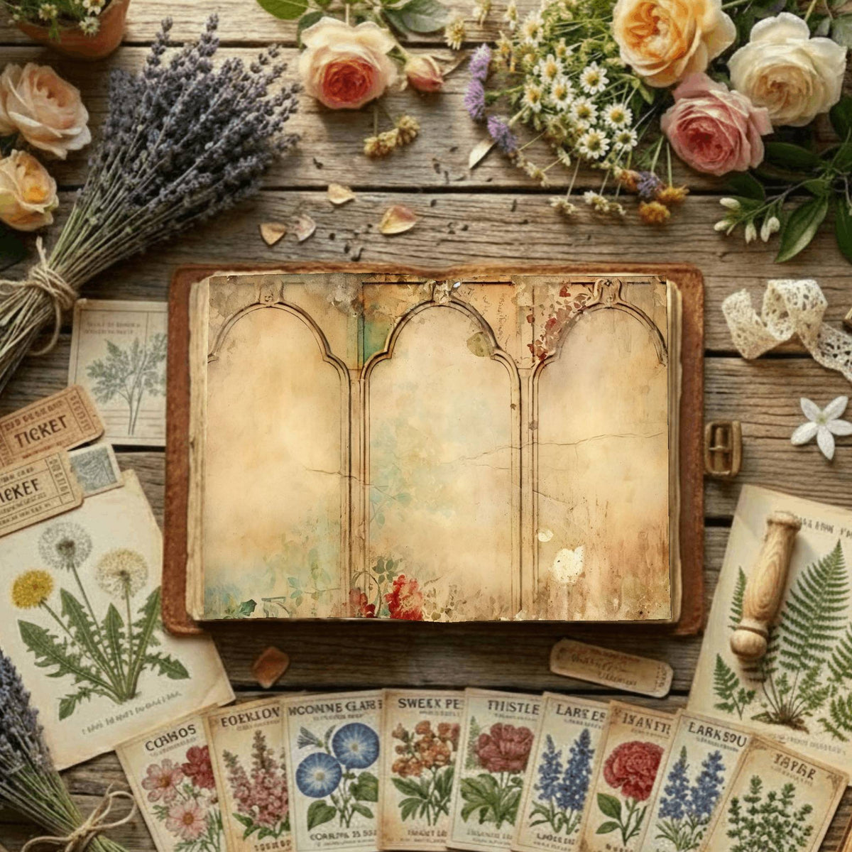 Floral Arches Digital Papers