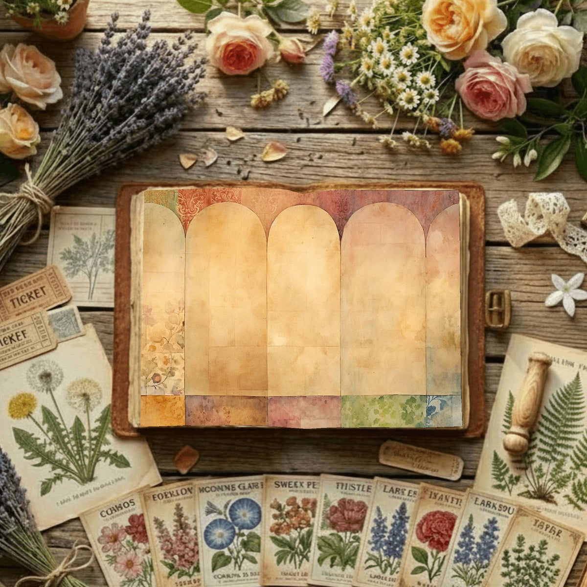 Floral Arches Digital Papers
