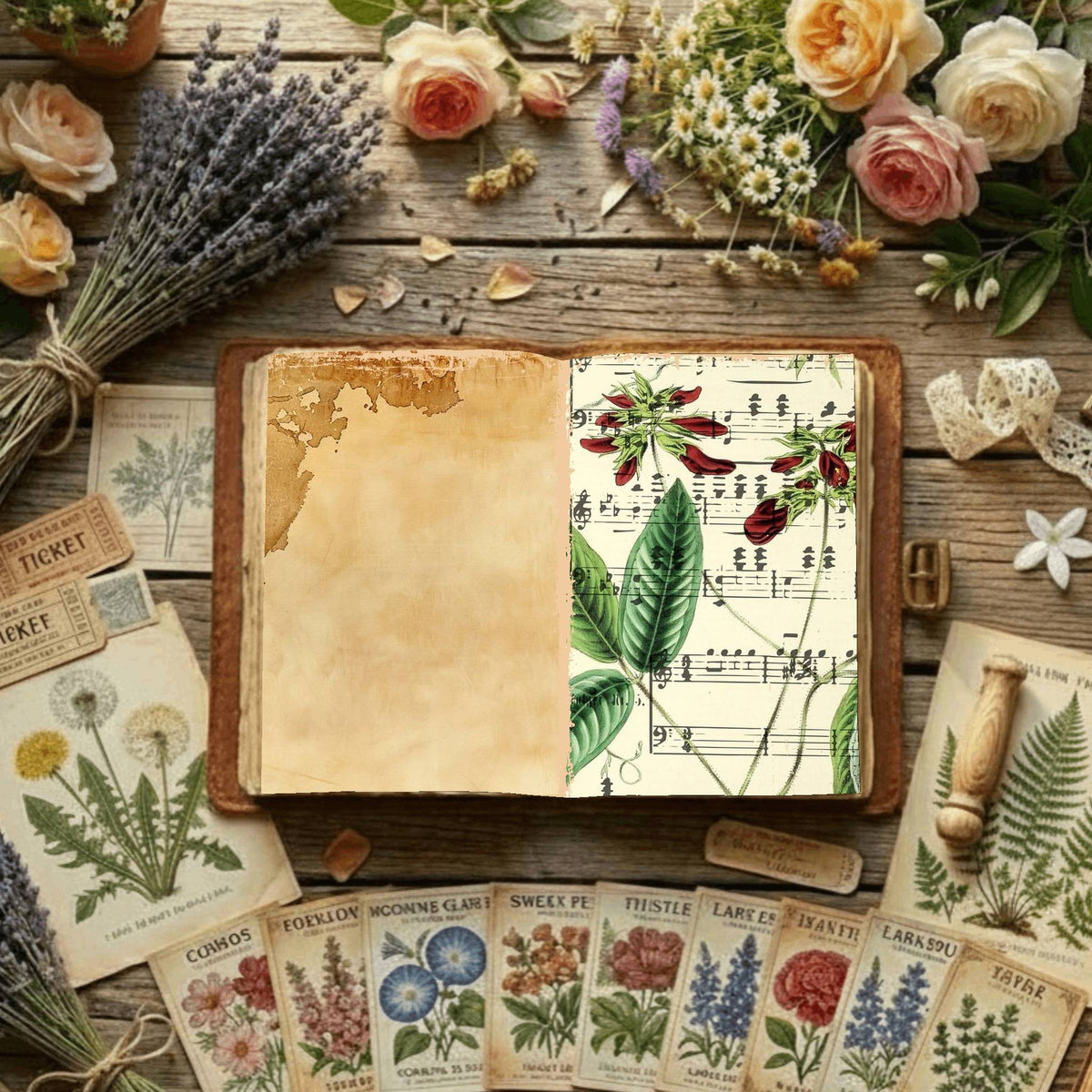 Floral Illustrations Digital Papers