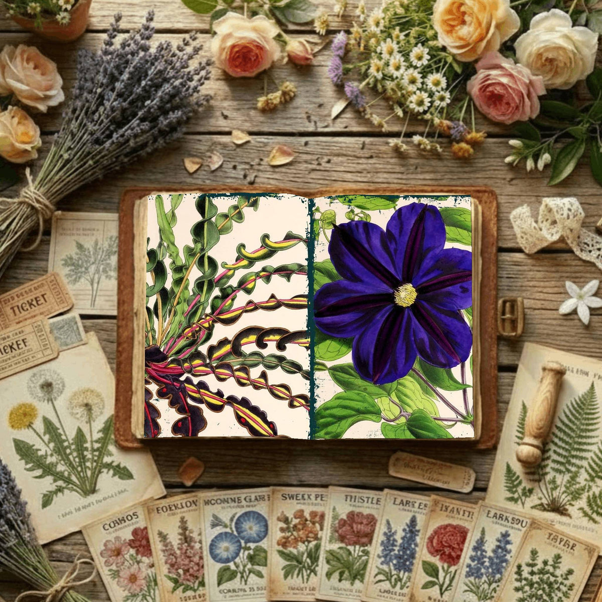 Floral Illustrations Digital Papers