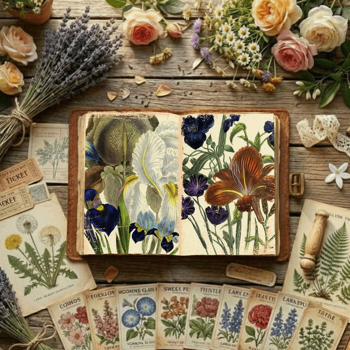 Floral Illustrations Digital Papers