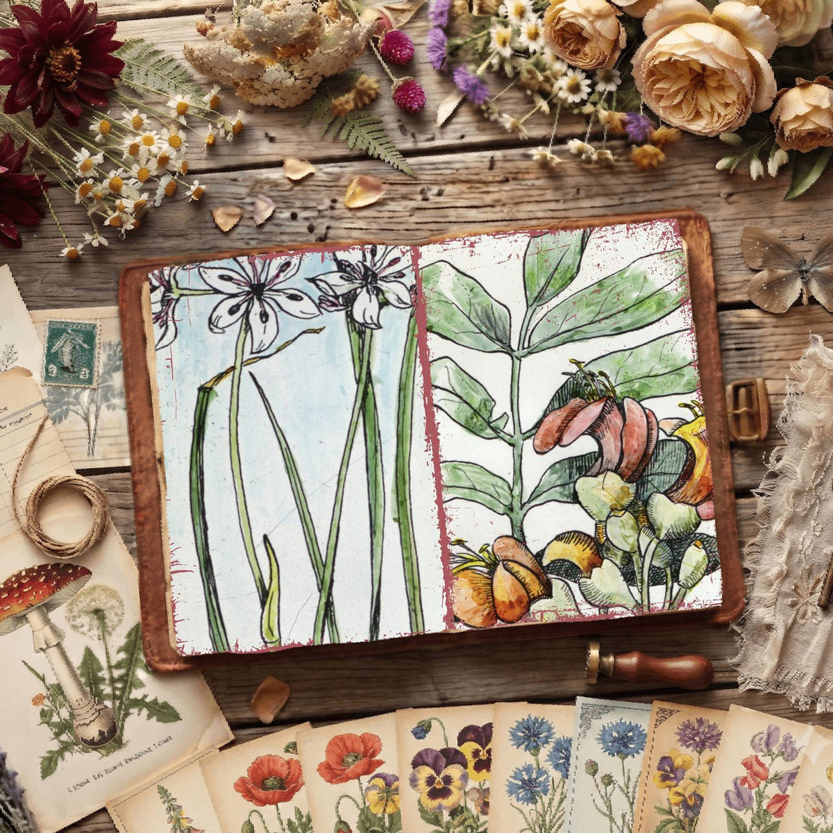 Floral Illustrations Digital Papers