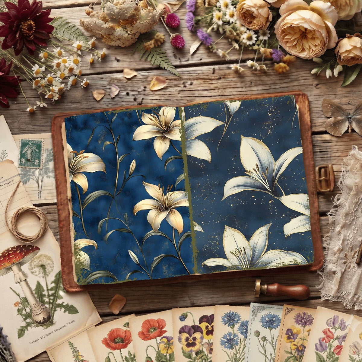 Floral Illustrations Digital Papers