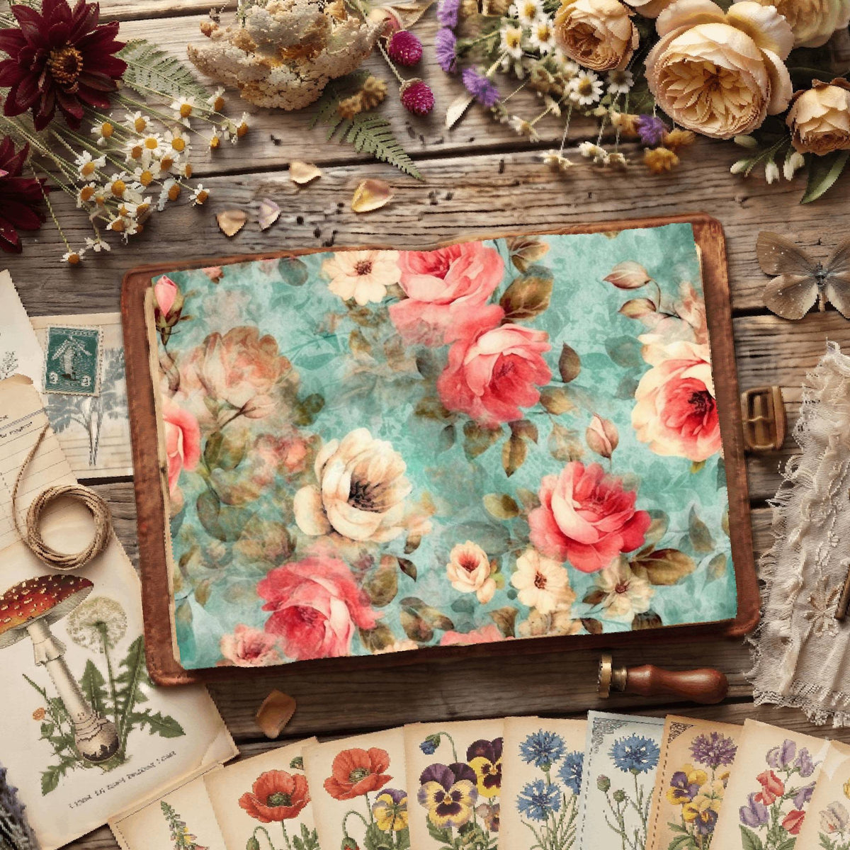Floral Shabby Digital Papers