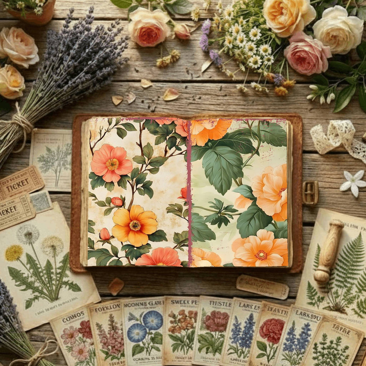 Floral Digital Papers