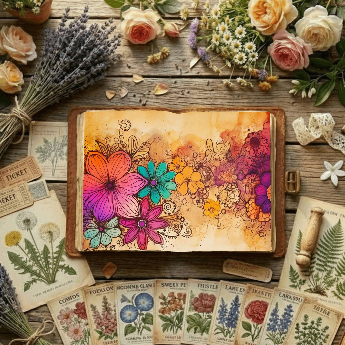 Floral Digital Papers