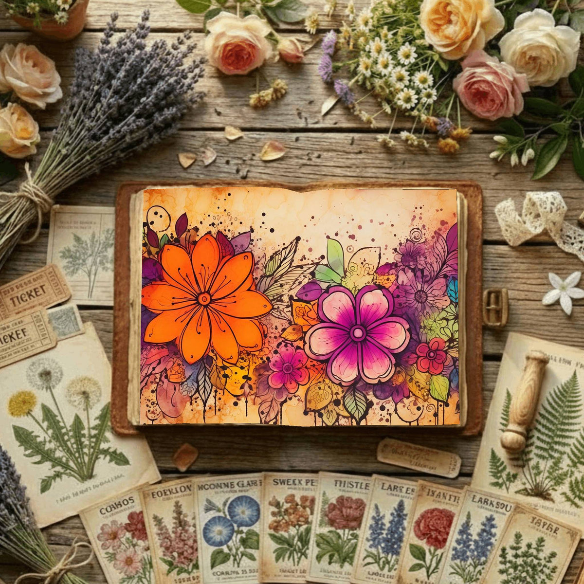 Floral Digital Papers