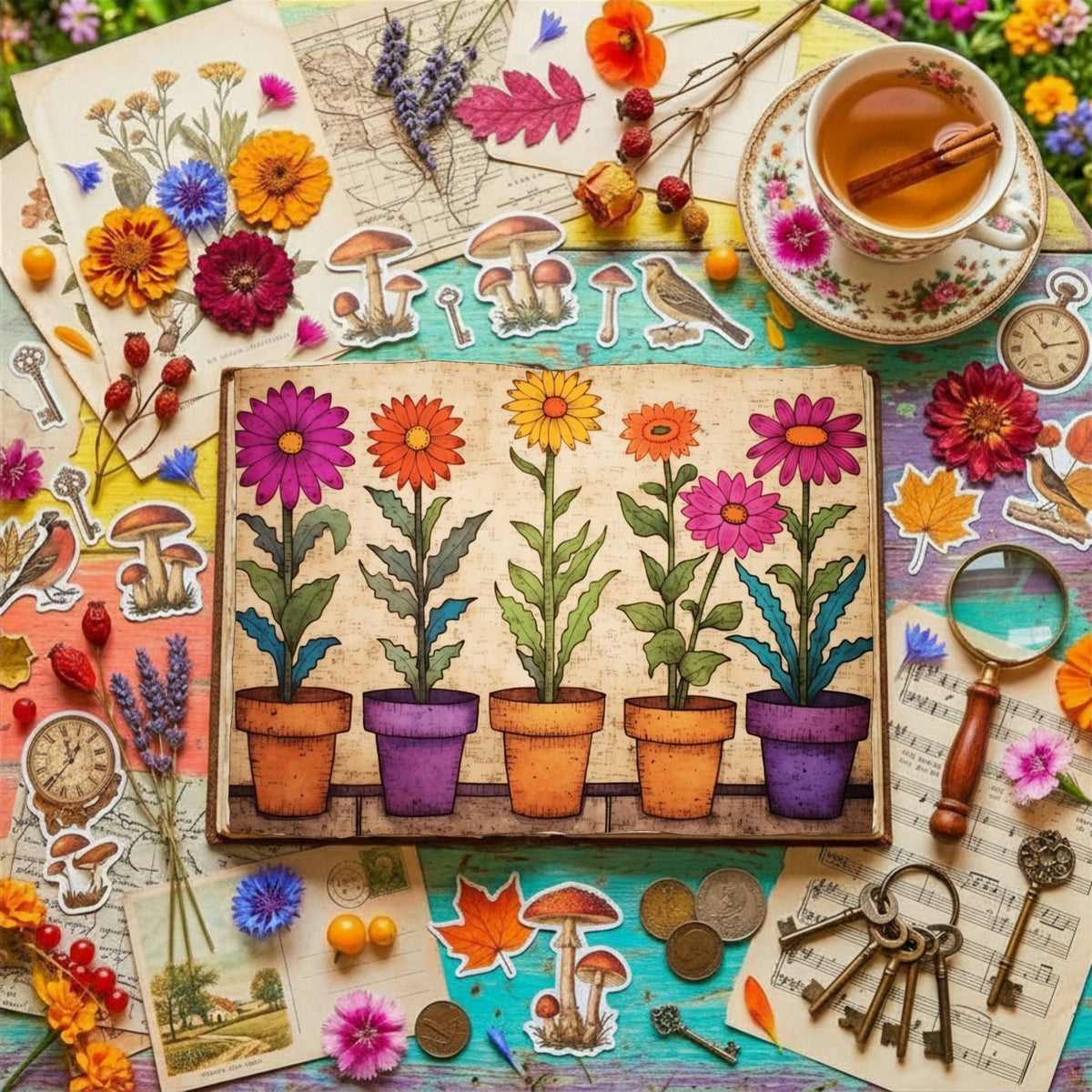 Flower Pots Digital Papers
