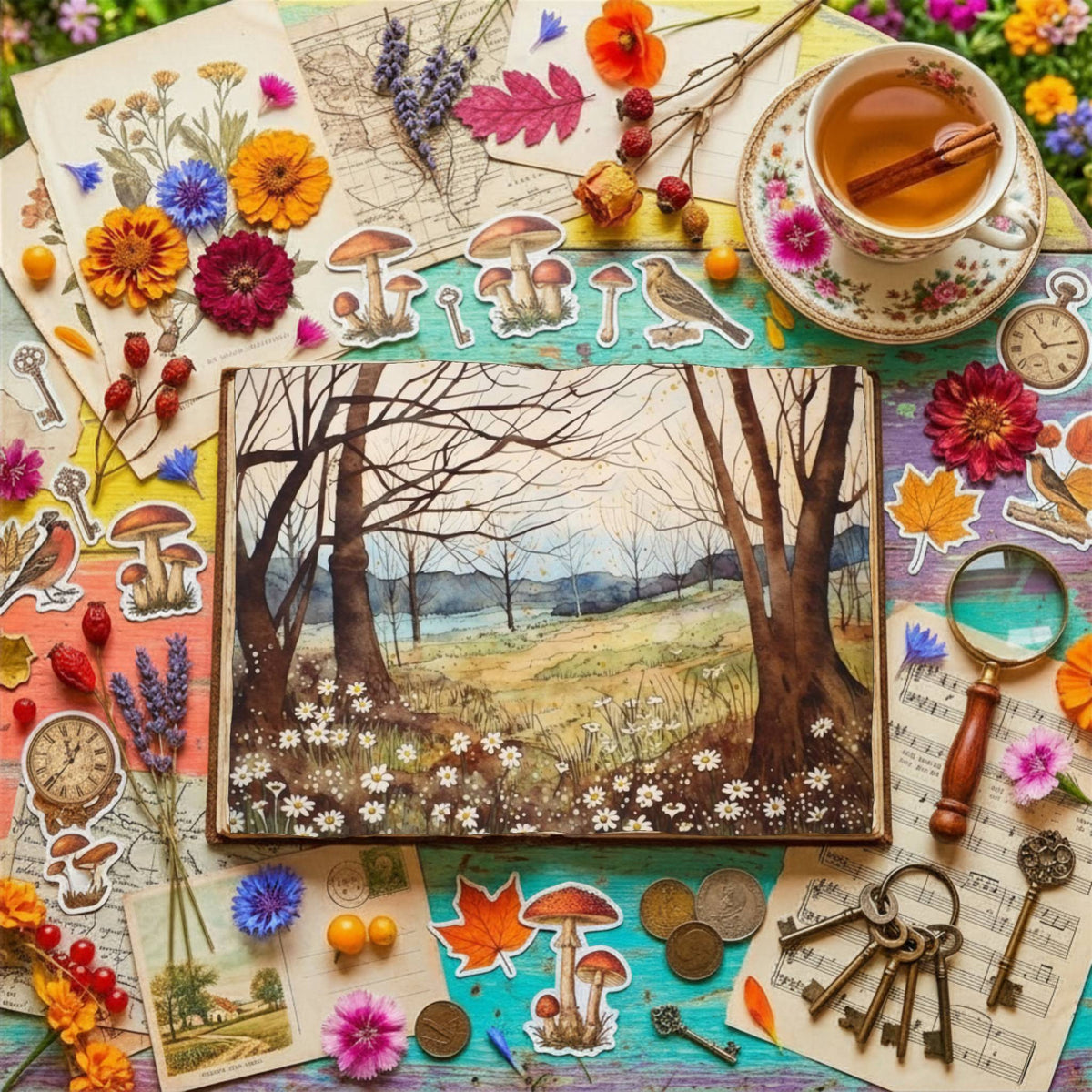 Flower Trail Digital Papers