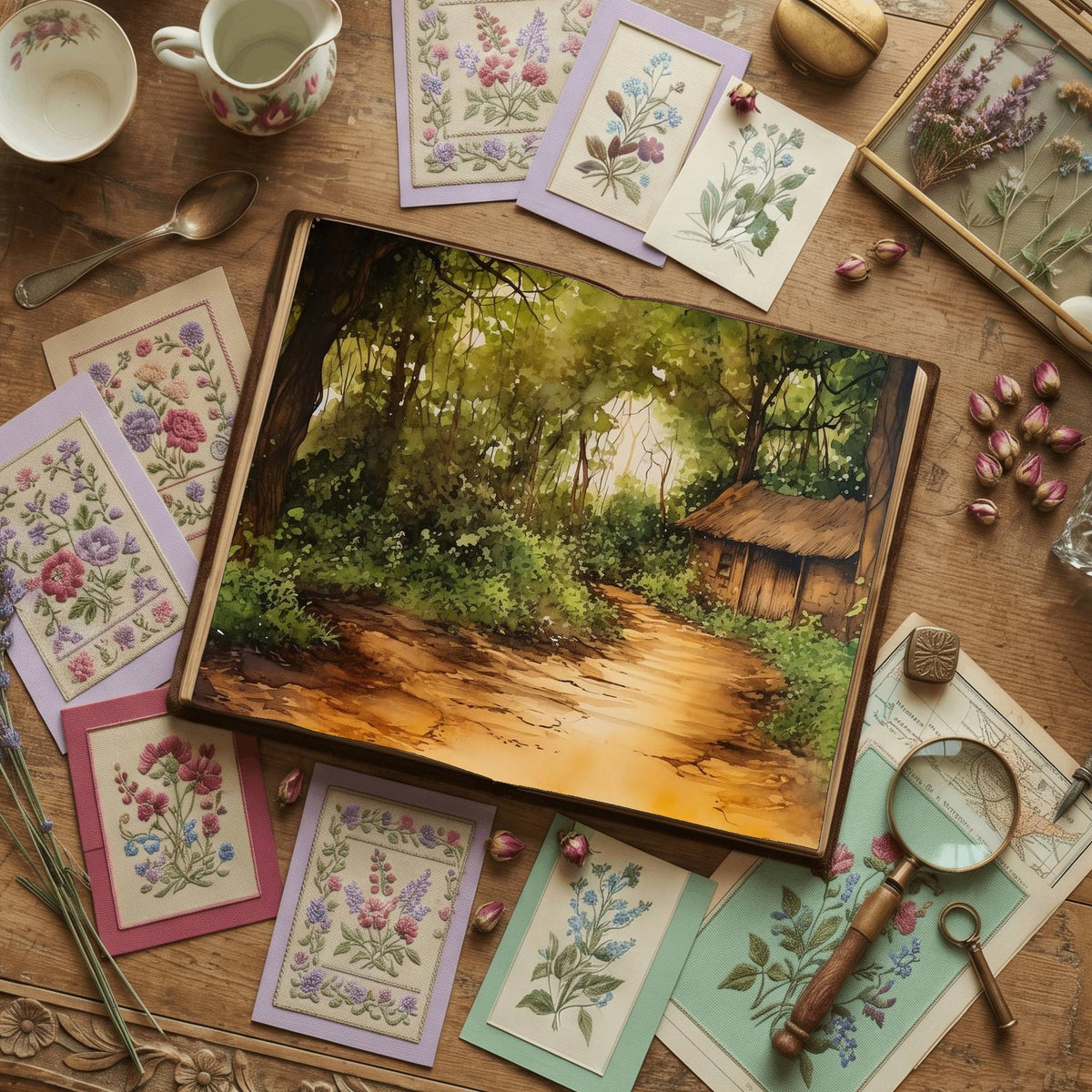 Forest Cabin Digital Papers