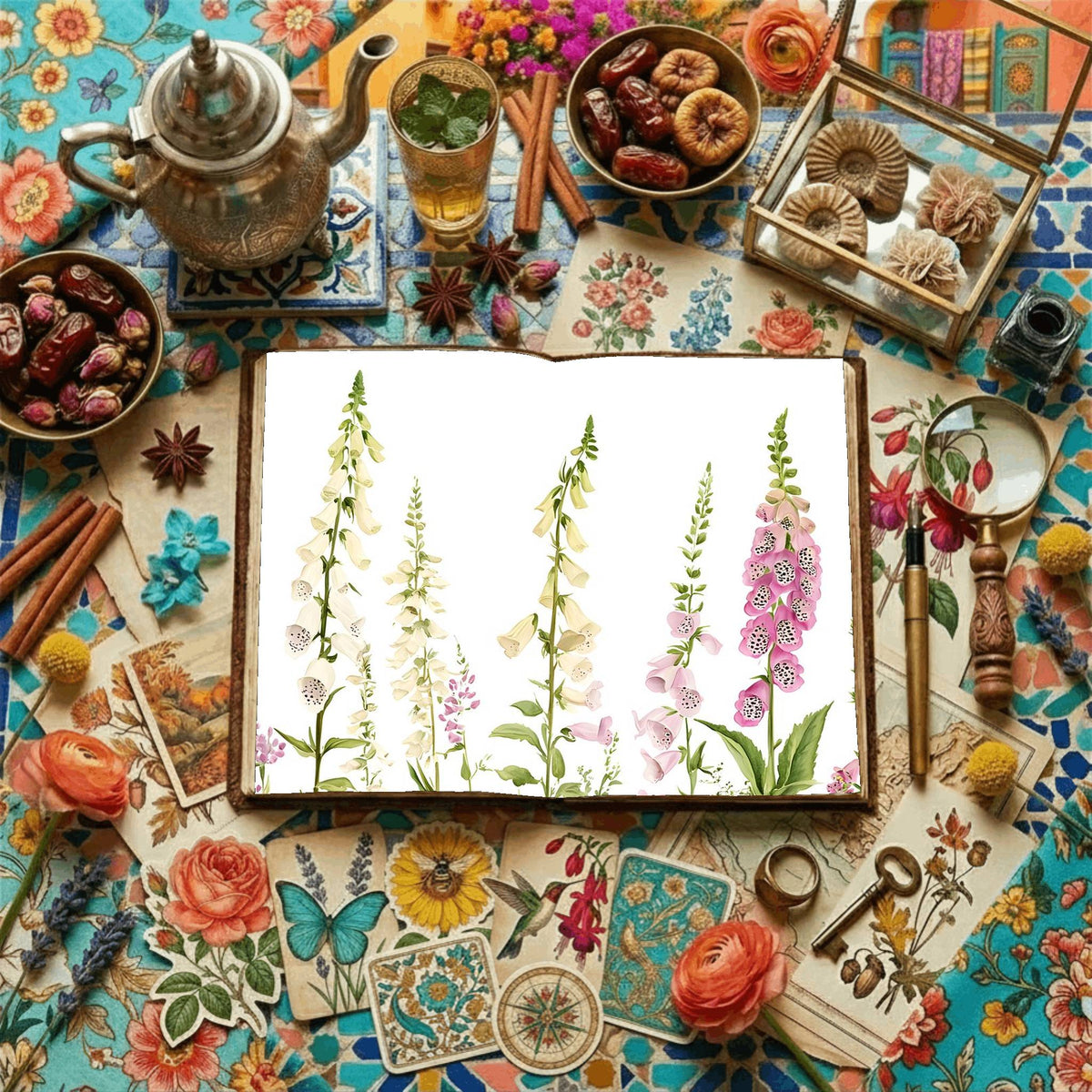 Foxgloves Digital Papers