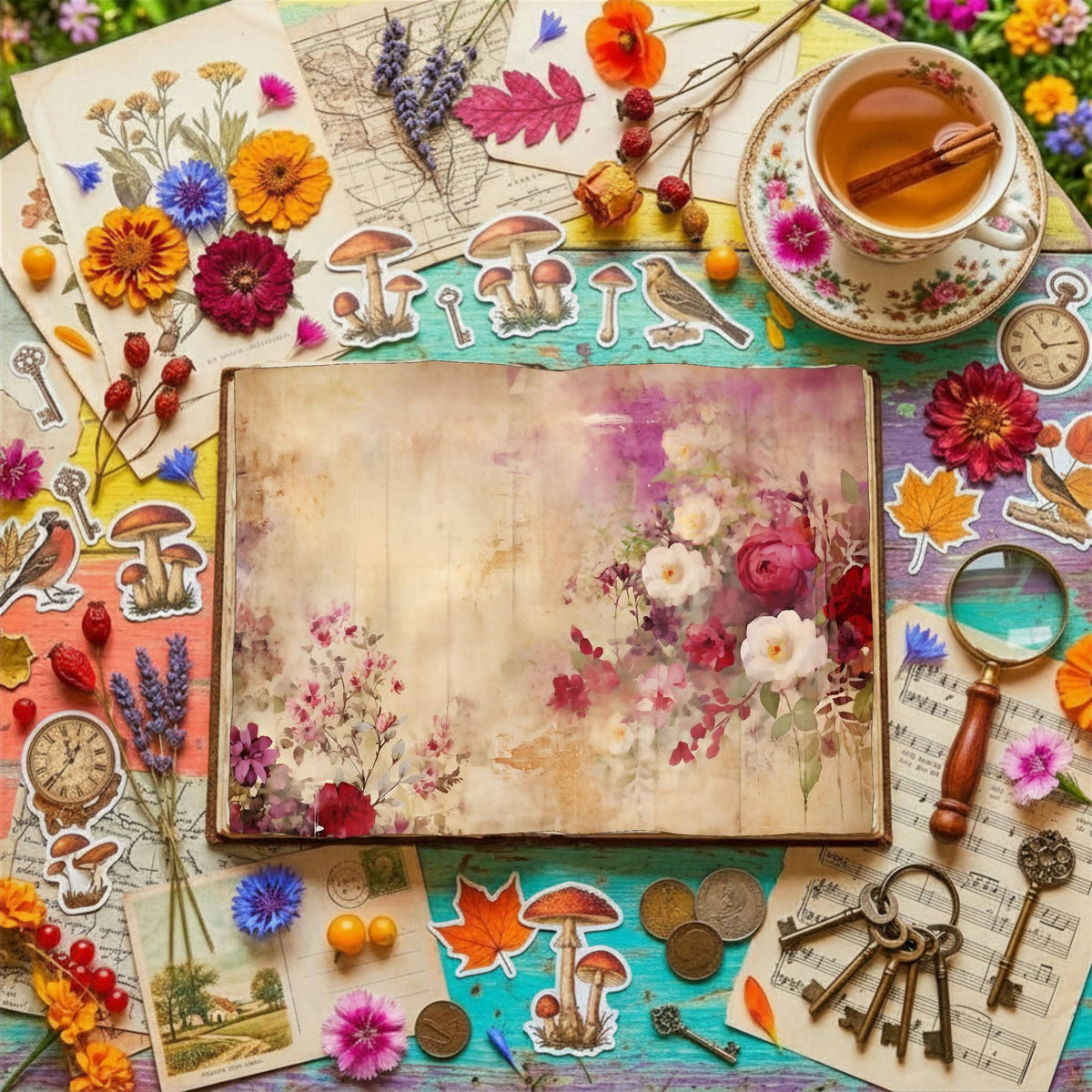 Fuchsia Flowers Digital Papers