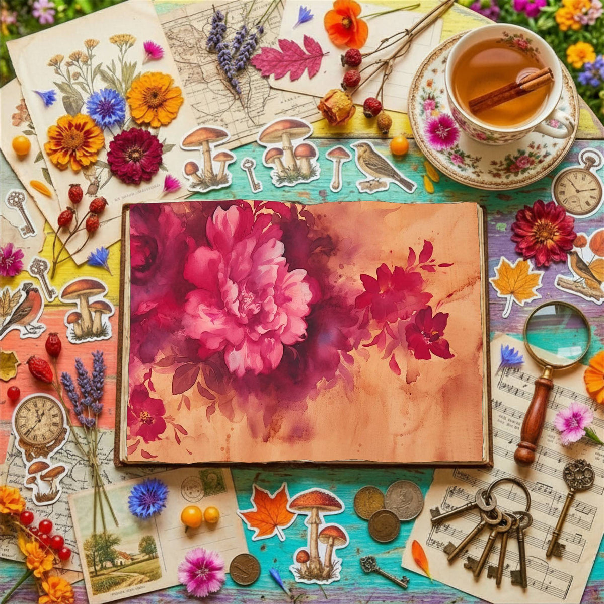 Fuchsia Flowers Digital Papers