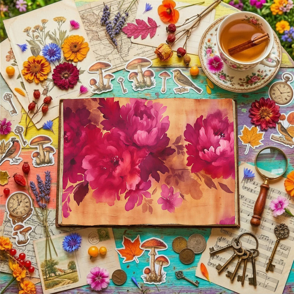 Fuchsia Flowers Digital Papers