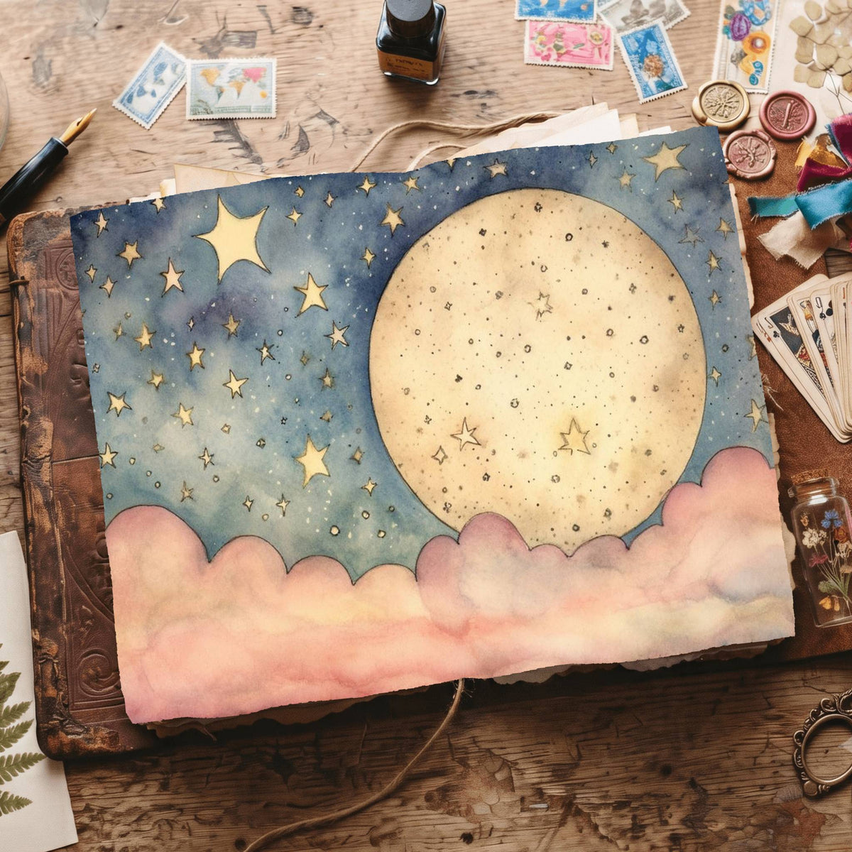 Full Moon Set Digital Papers