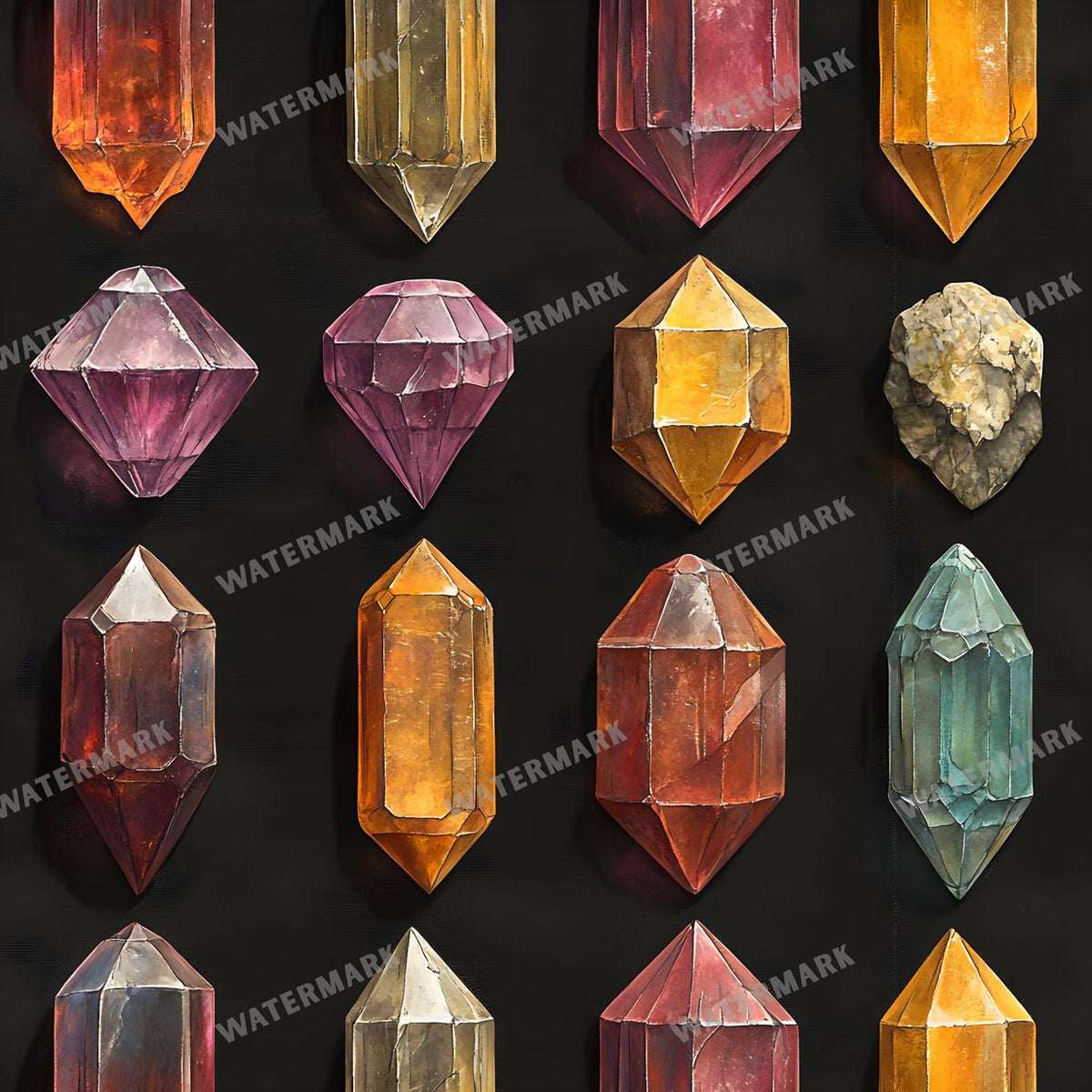 Gems Seamless Pattern