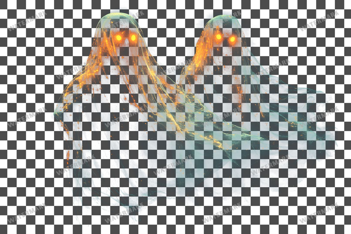 Ghostly Apparitions PNG overlay on a transparent checkered background, preview 4