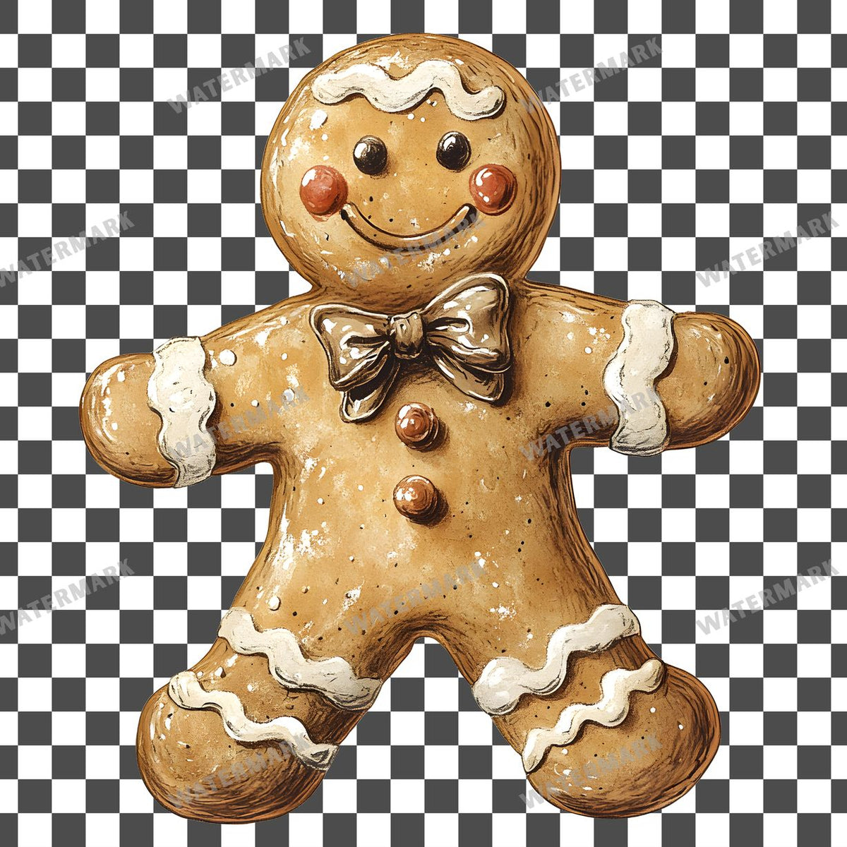 Gingerbread Vintage Style Clipart Pngs