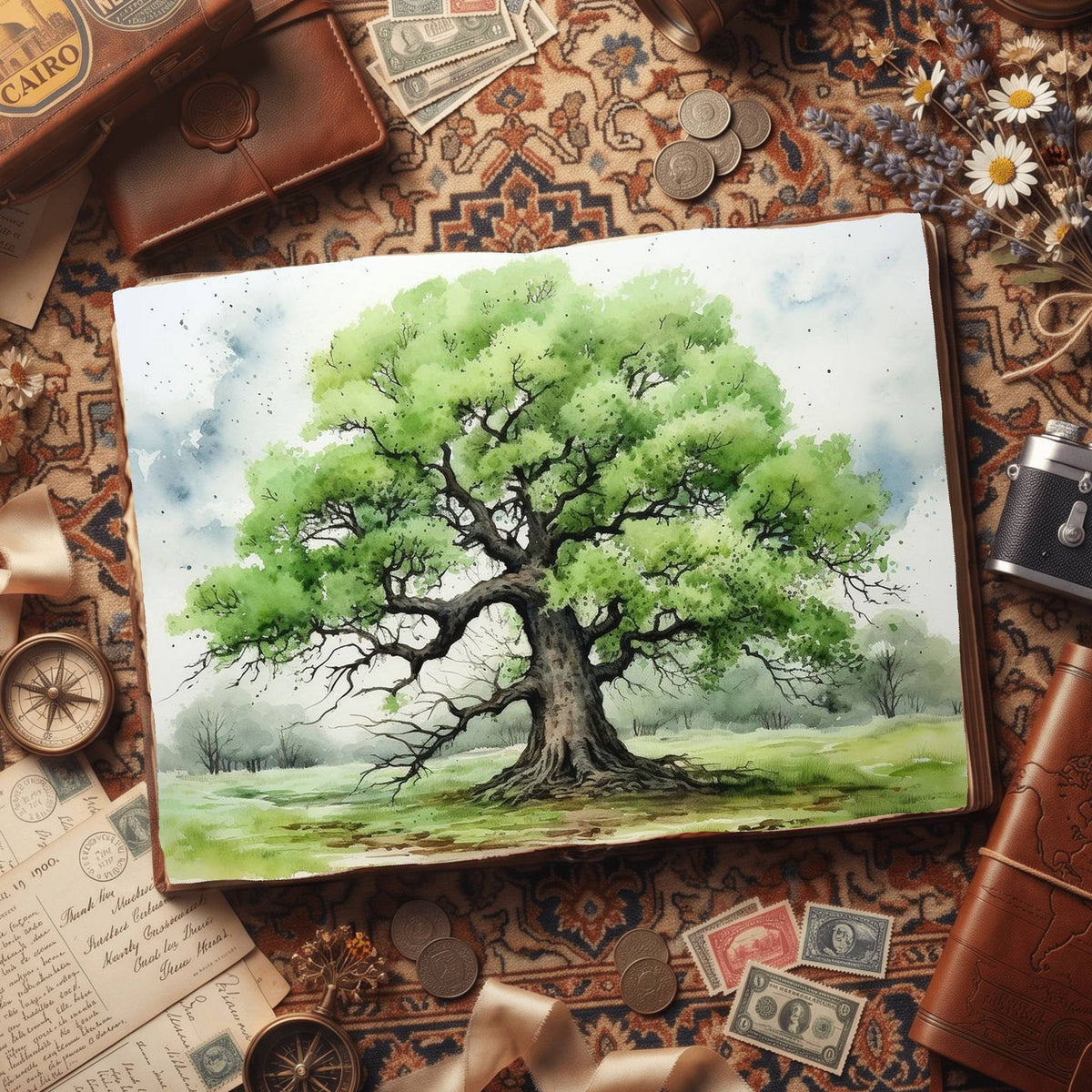 Gingko Trees Digital Papers