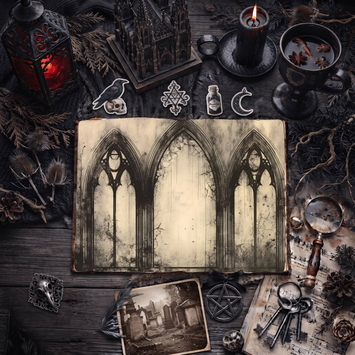 Gothic Arches Digital Papers