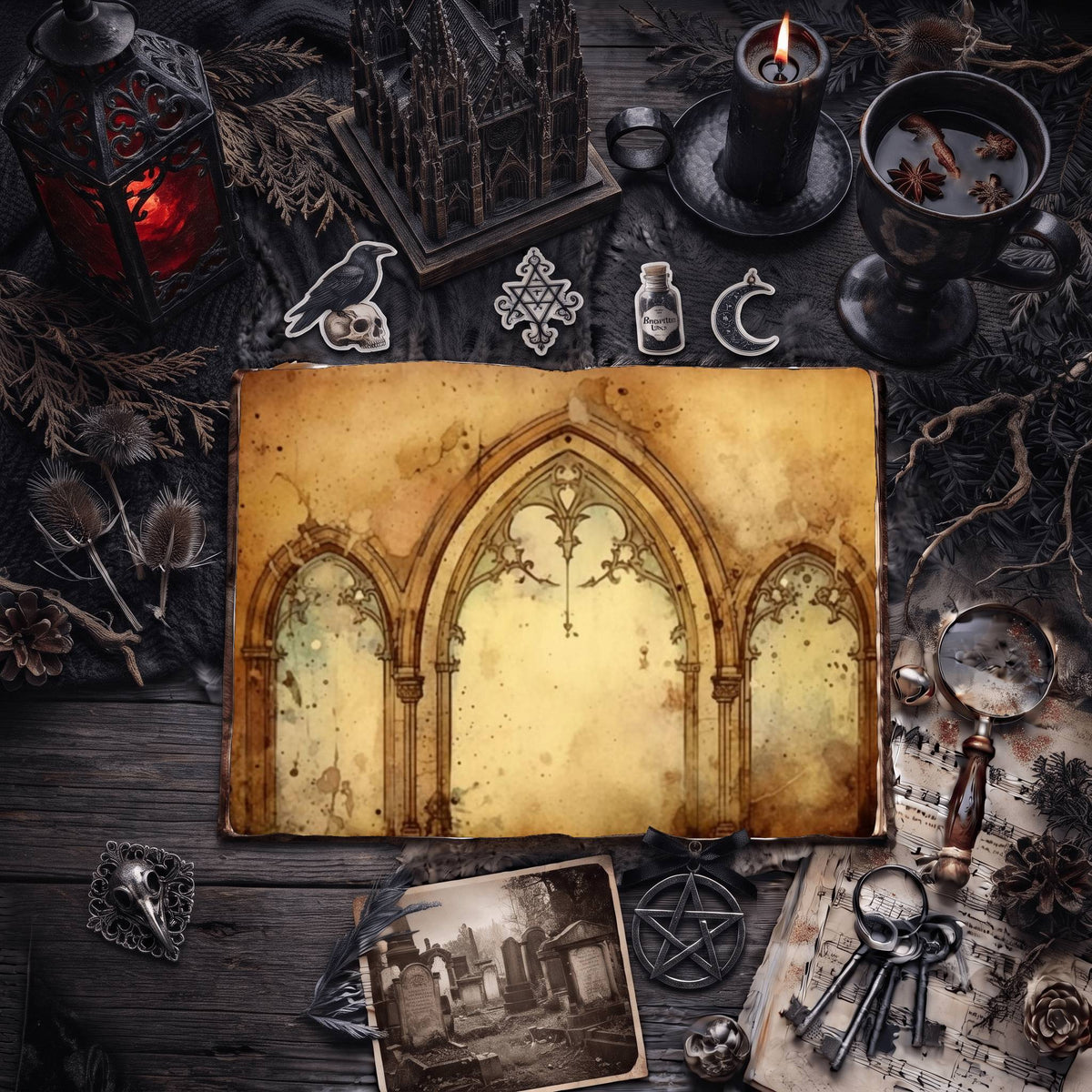 Gothic Arches Digital Papers